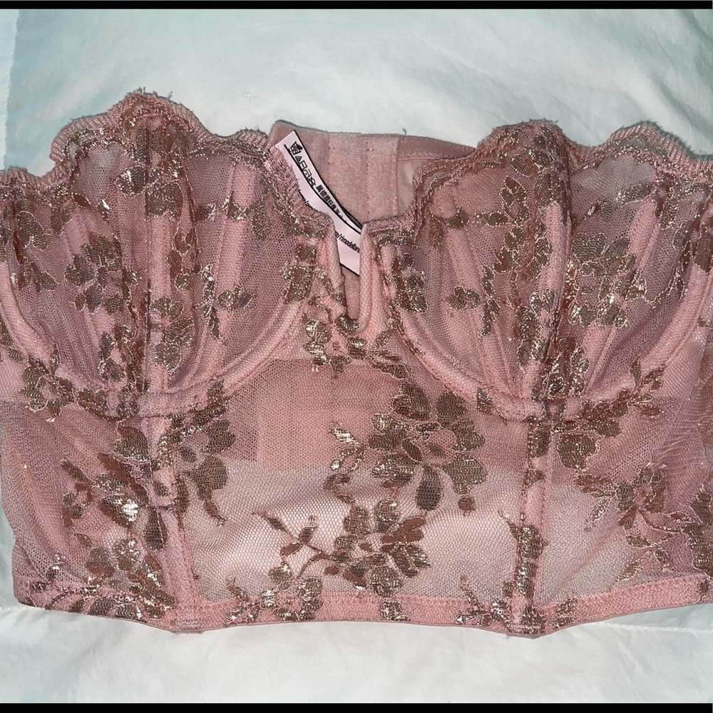 Victoria’s Secret Pink and Gold Lace Bralette